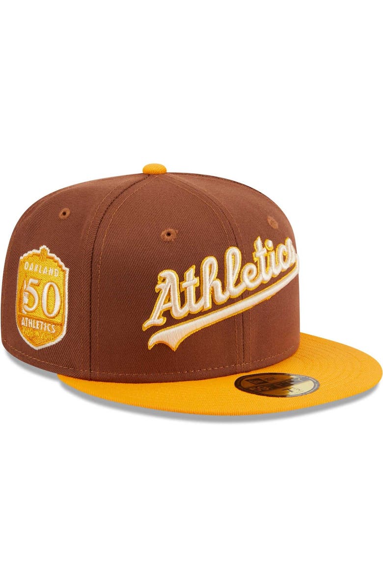 New Era Men's New Era Brown Oakland Athletics Tiramisu  59FIFTY Fitted Hat, Alternate, color, Brown