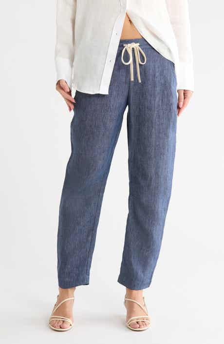 JJ Drawstring Straight Leg Hemp Pants
