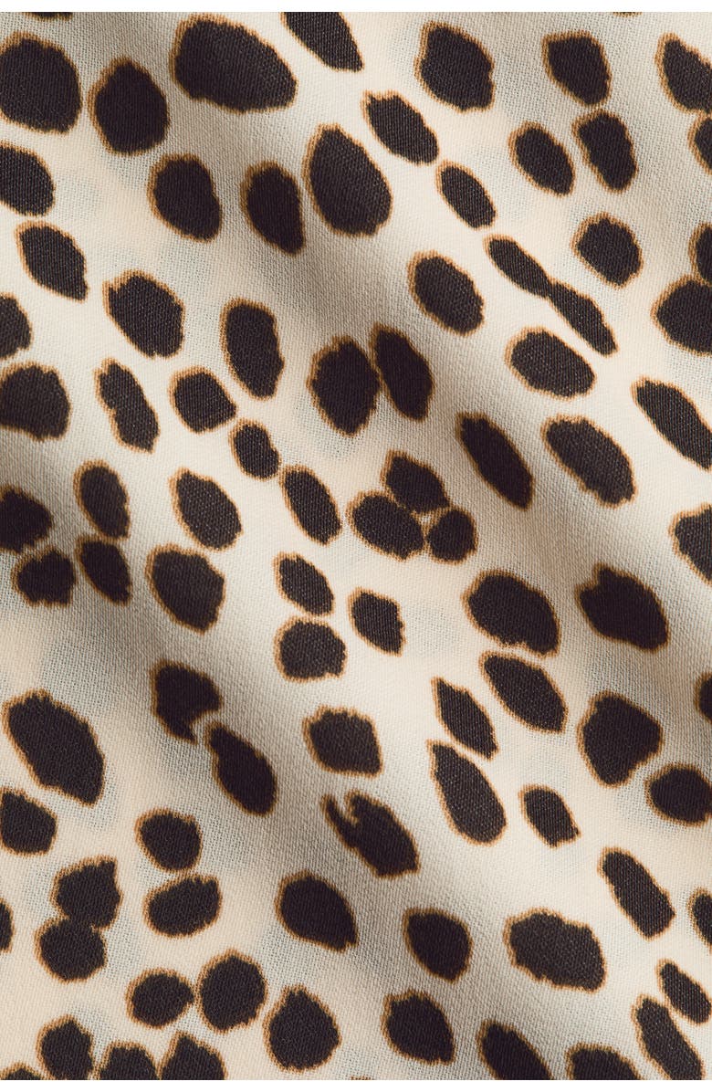 H&M Cape-detail Blouse, Alternate, color, Cream/Cheetah Print