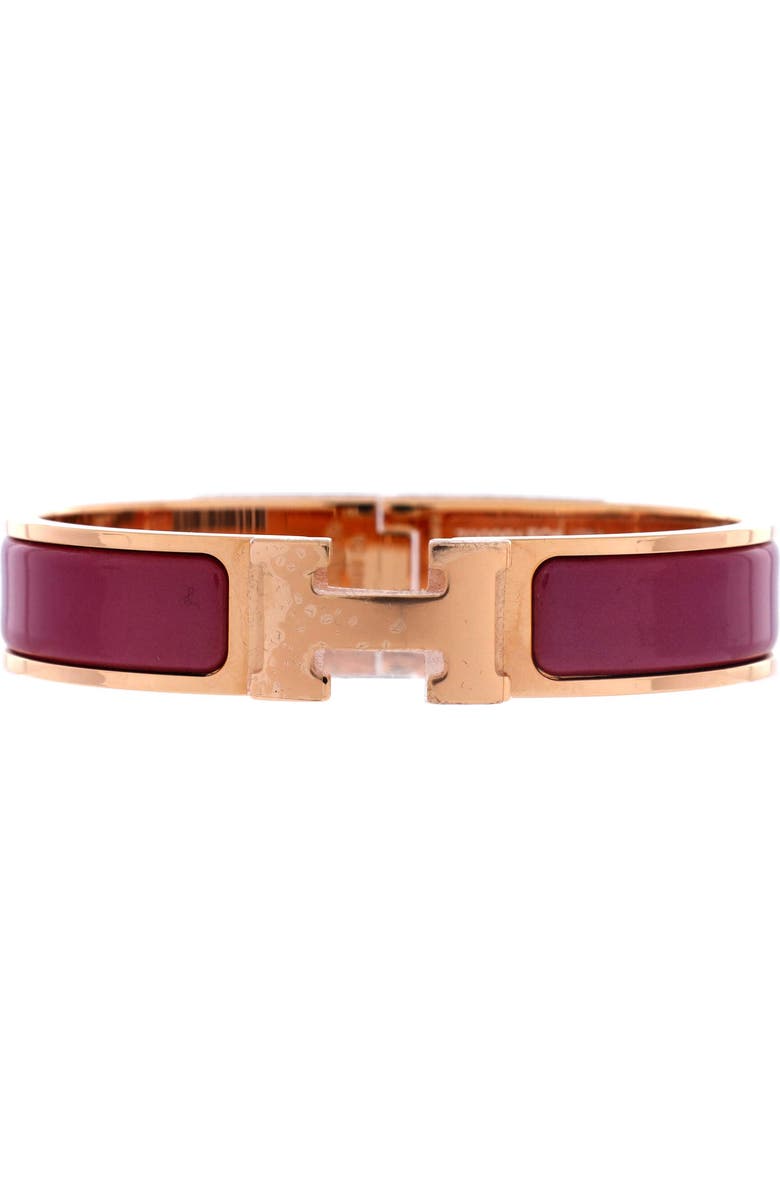 Pre-Owned Hermes Clic H Bracelet Enamel Narrow, Main, color, Purple