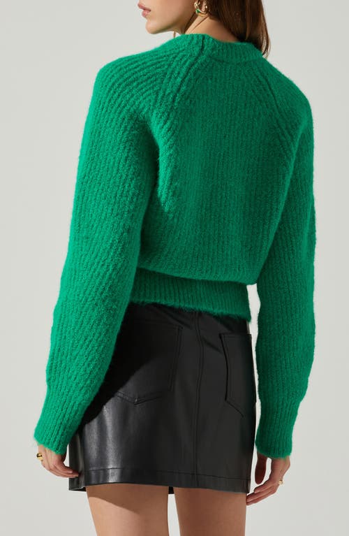 Astr The Label Kris Cutout Sweater In Green