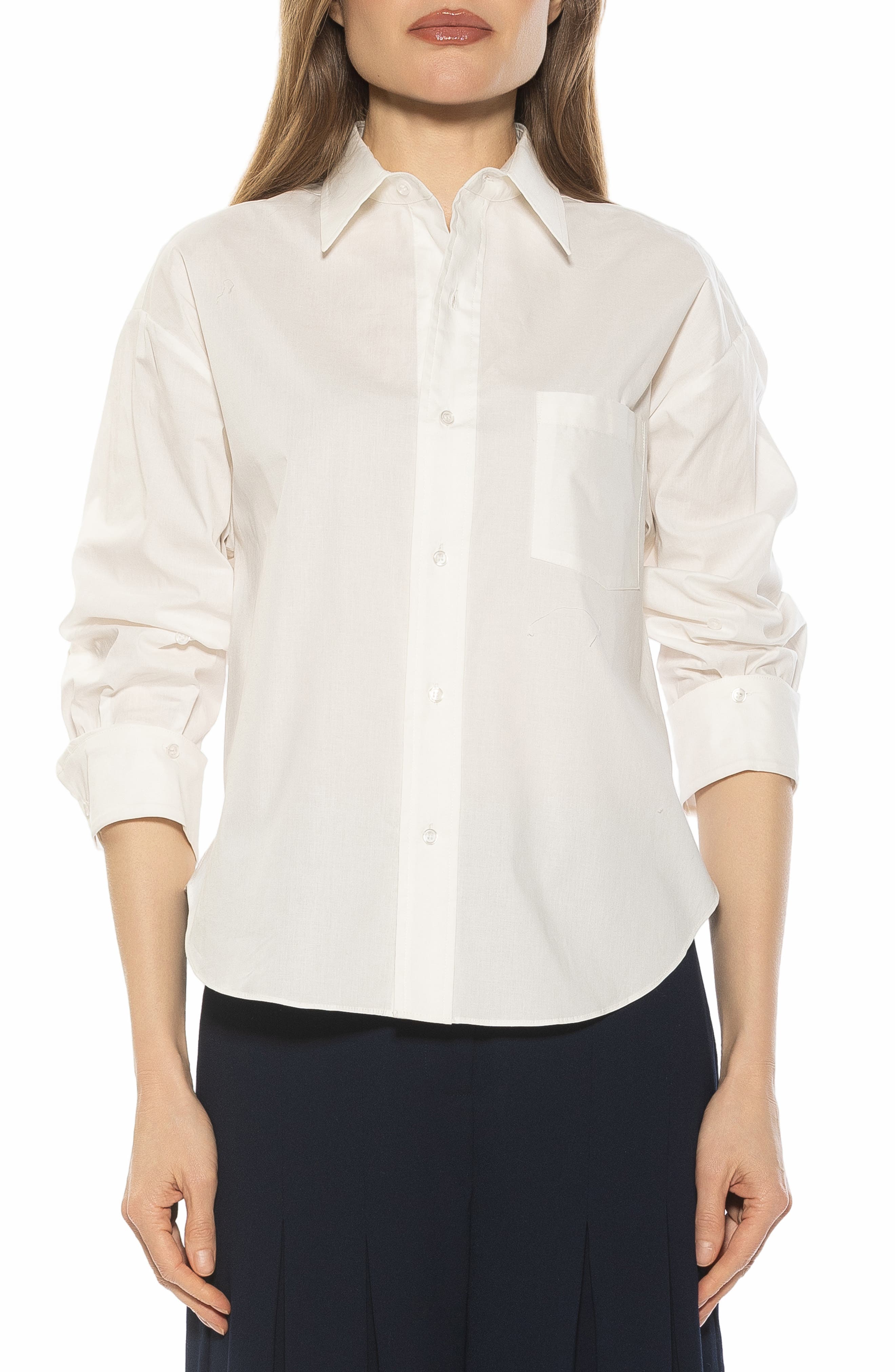 Alexia Admor Tammi Oversize Button-up Shirt In White
