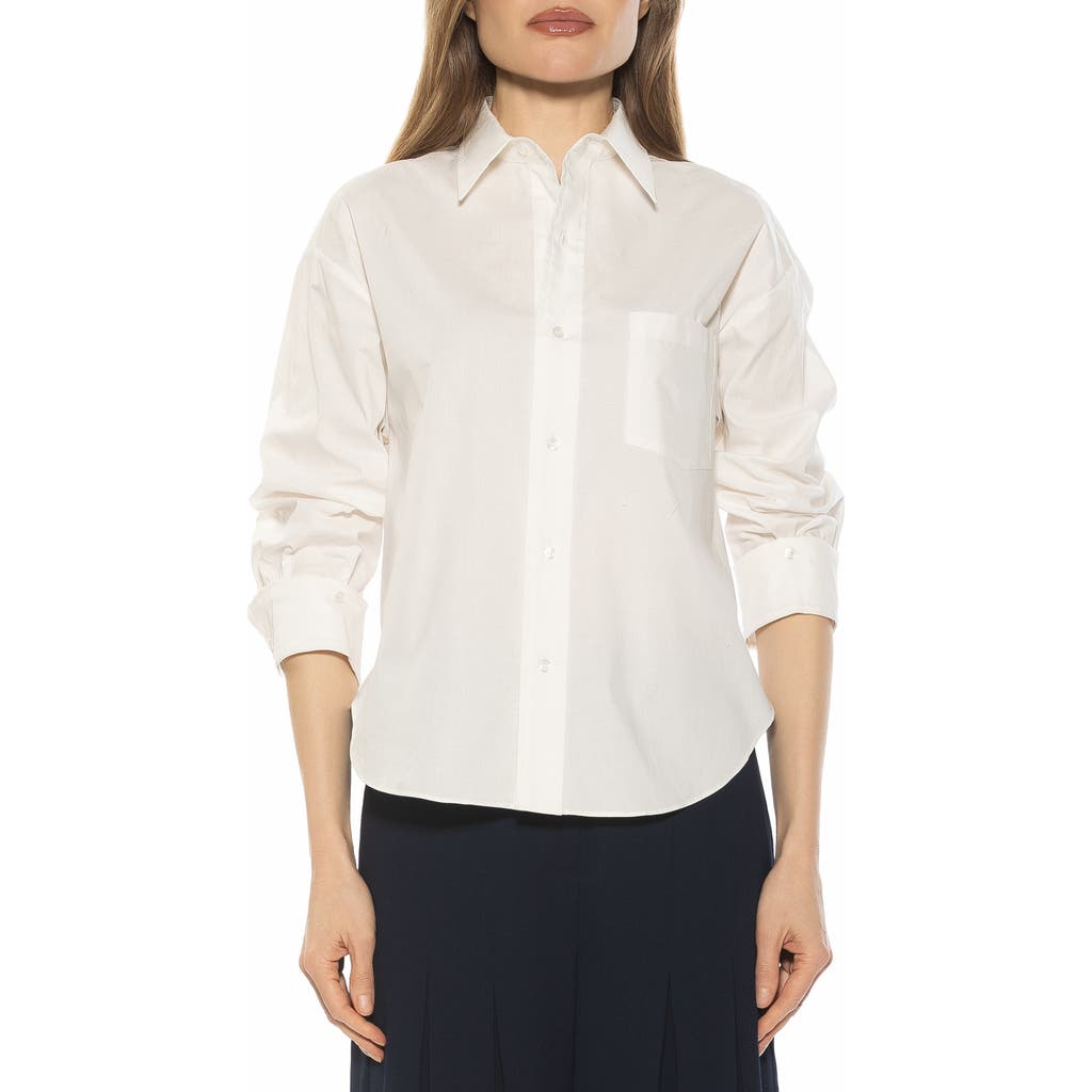 Alexia Admor Tammi Oversize Button-up Shirt In White
