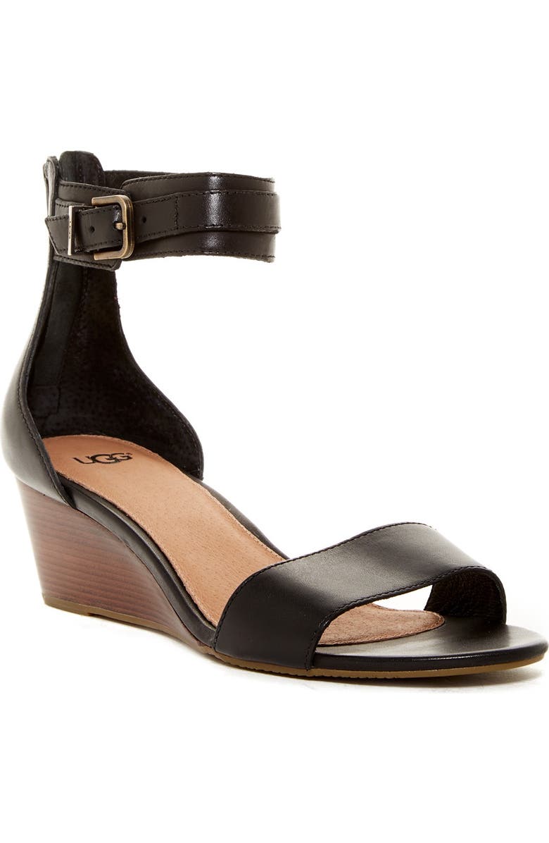 UGG<sup>®</sup> 'Char' Ankle Strap Wedge Sandal, Main, color,