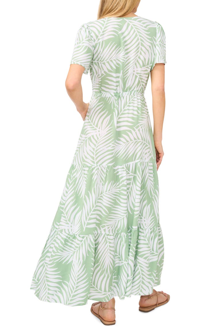 Palm Print Maxi Dress, Alternate, color, SAGE