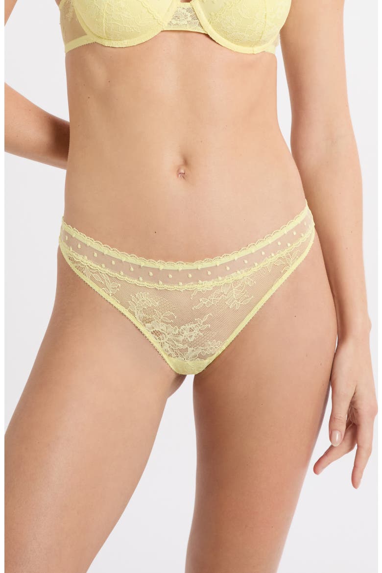 Plume Tanga Panties, Main, color, LIGHT YELLOW