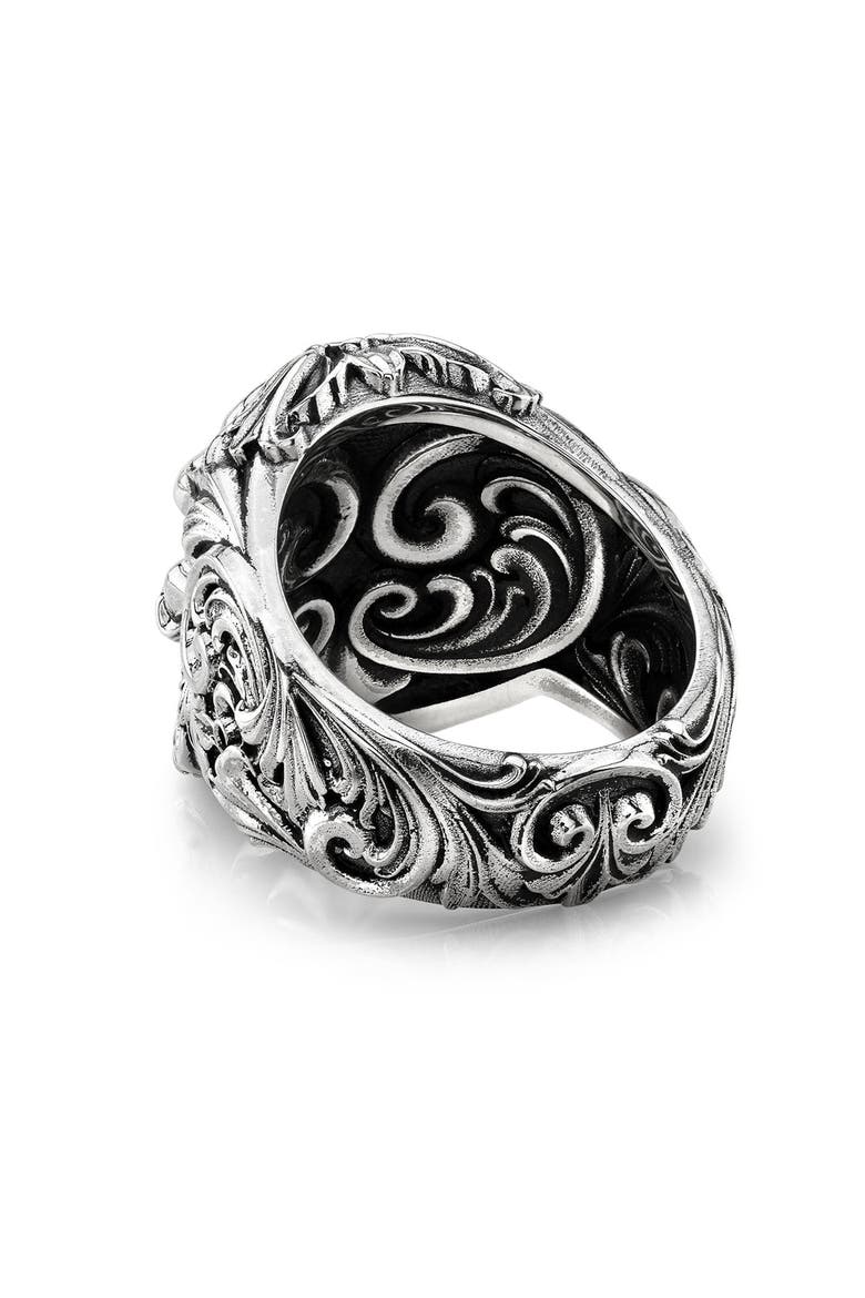 07 Filigree Skull Ring, Alternate, color, Silver