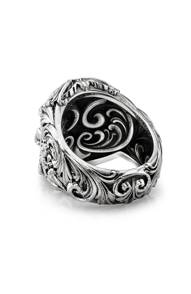 Room101 07 Filigree Skull Ring, Alternate, color, Silver