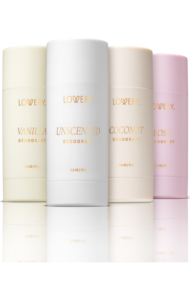 Lovery 4-Pack Aluminum Free Deodorant Stick Gift Set, Main, color, NO COLOR