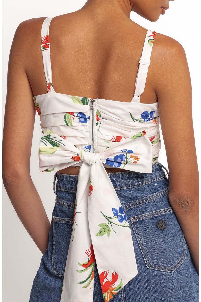 Geneva Fruit Print Bow Accent Cotton Camisole, Alternate, color, OFF WHITE RED