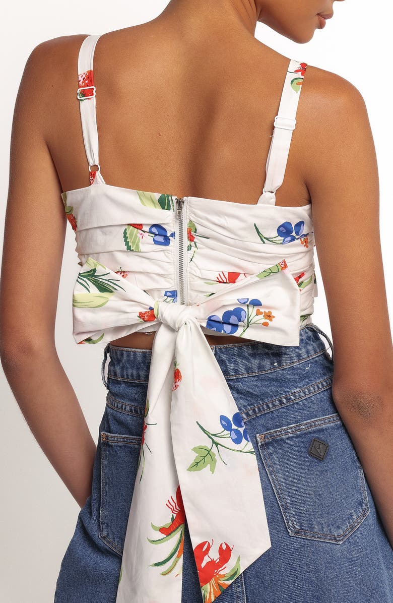 Petal & Pup Geneva Fruit Print Bow Accent Cotton Camisole, Alternate, color, Off White Red