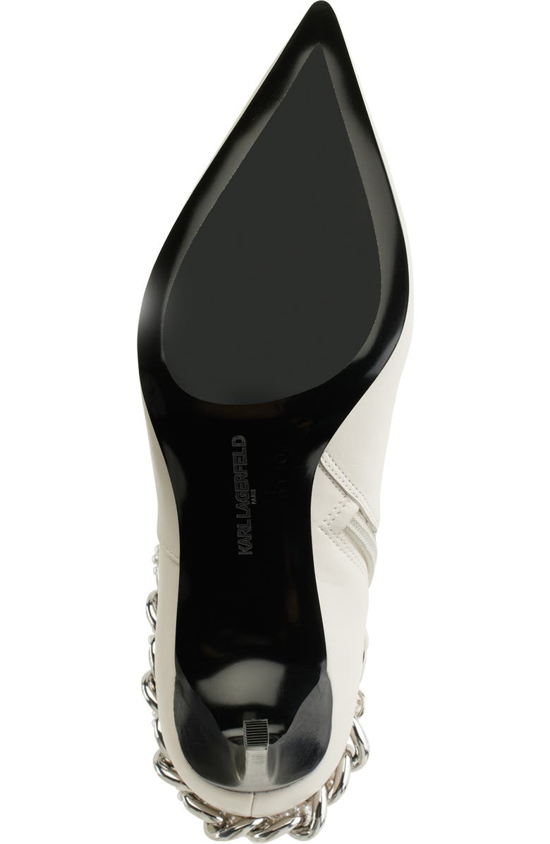 KARL LAGERFELD PARIS Samra Chain Ankle Bootie, Alternate, color, Soft White