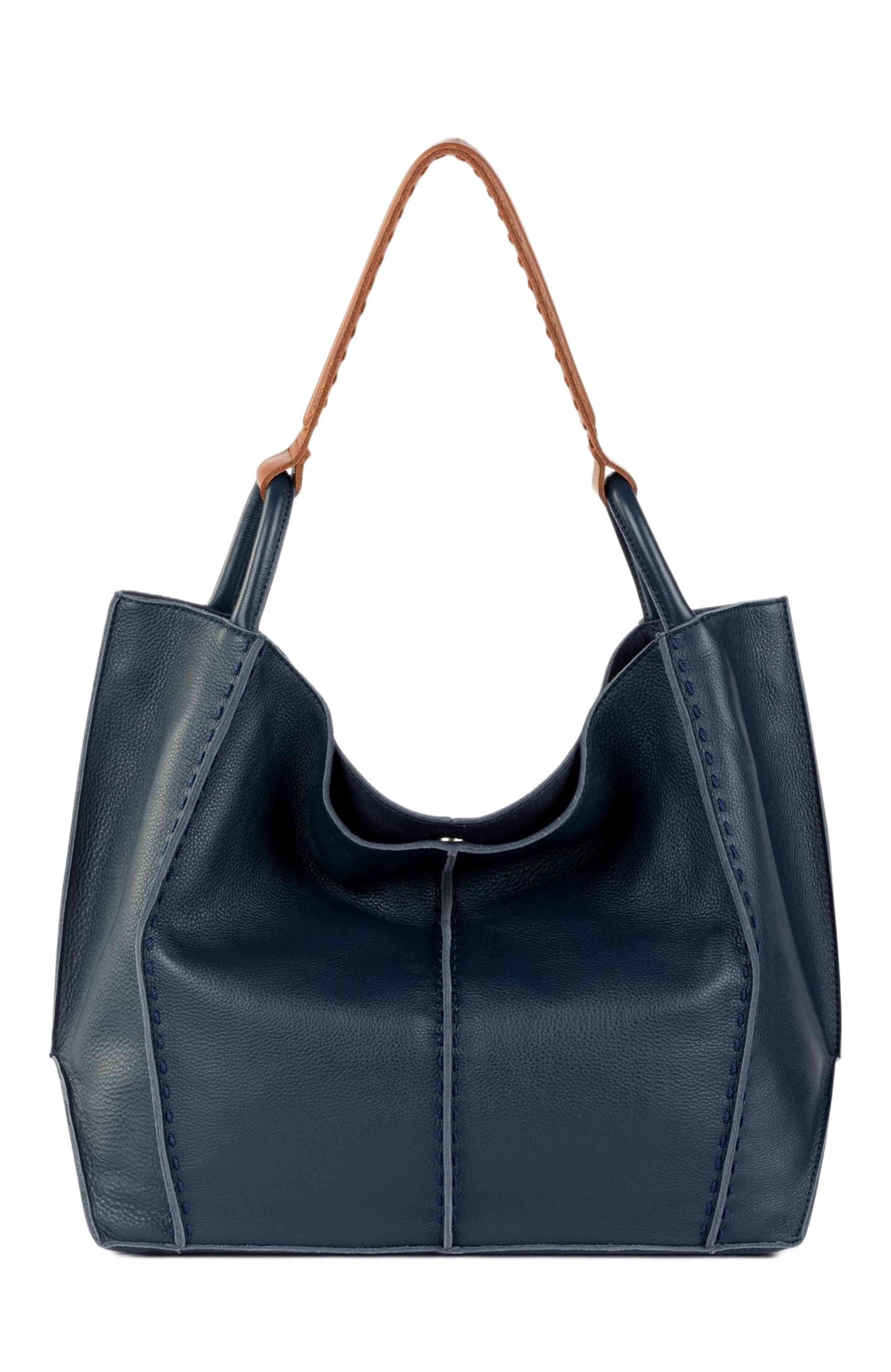 Los Feliz Large Tote Leather Bag, Alternate, color, Indigo