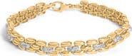Haus of Brilliance Gold Vermeil Plated Sterling Silver 1/7 Cttw Diamond Panther Link Bracelet