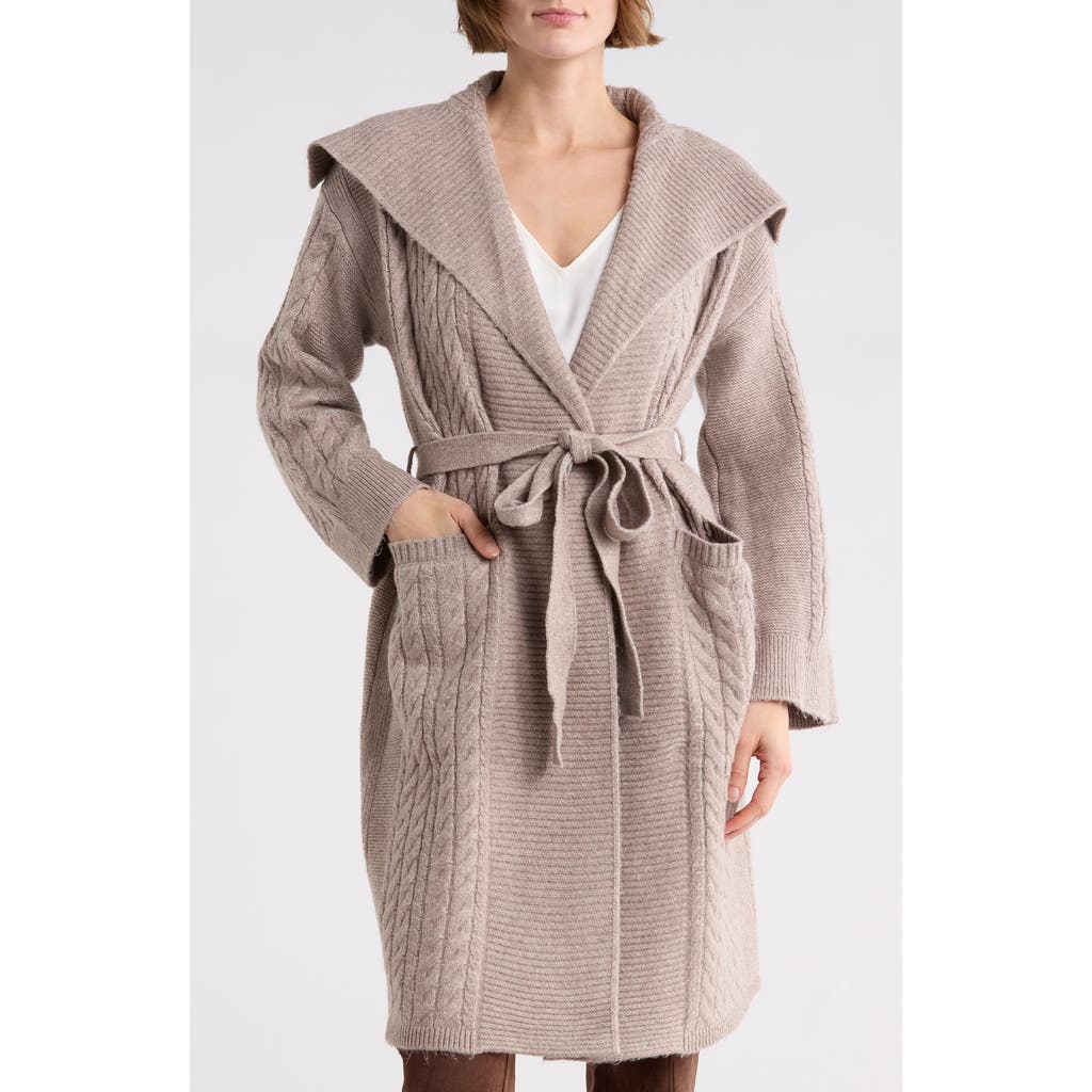 T Tahari Braided Cable Duster Cardigan