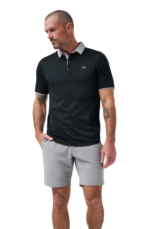 Travismathew Deep Start Polo In Black/heather Light Grey