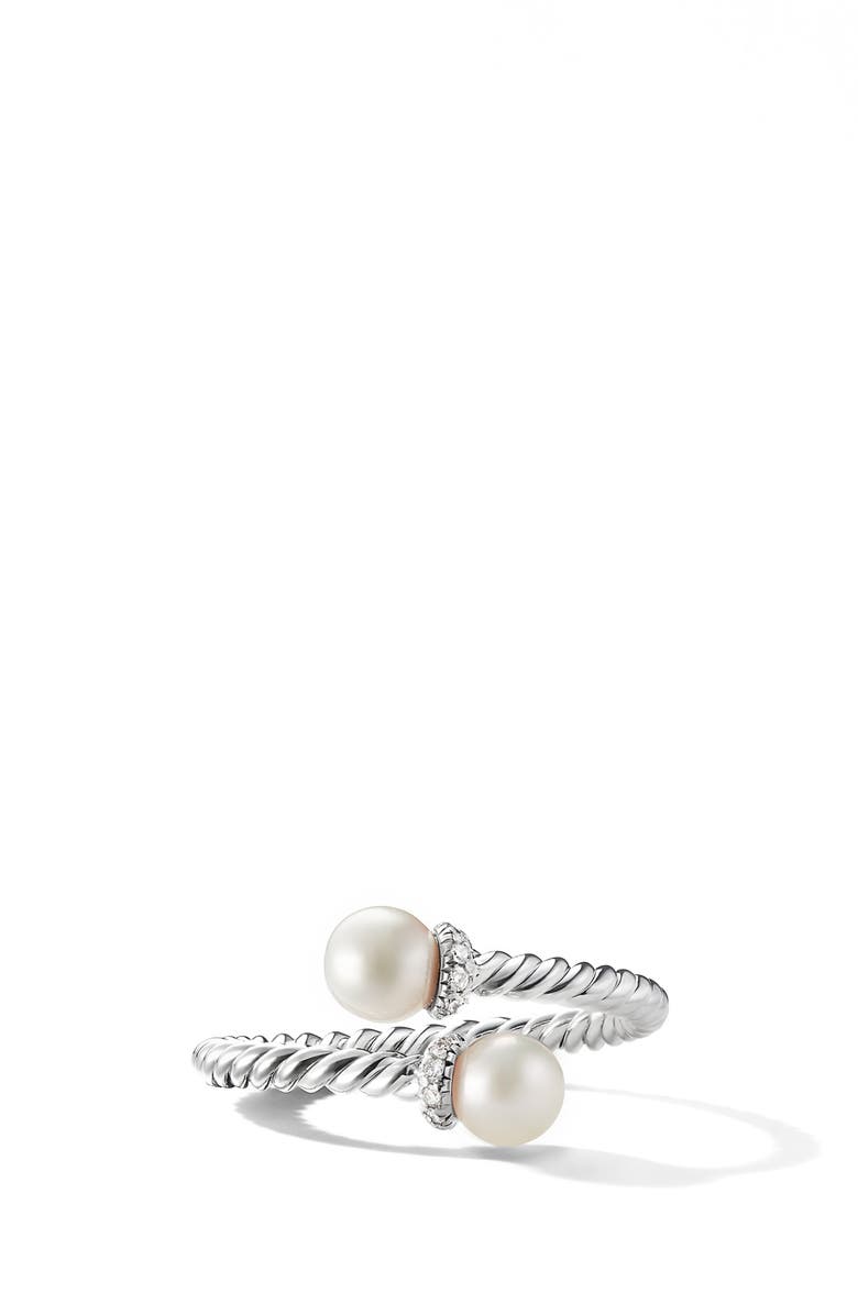 David Yurman Solari Bypass Ring with Pearls & Diamonds in 18K Gold, Alternate, color,