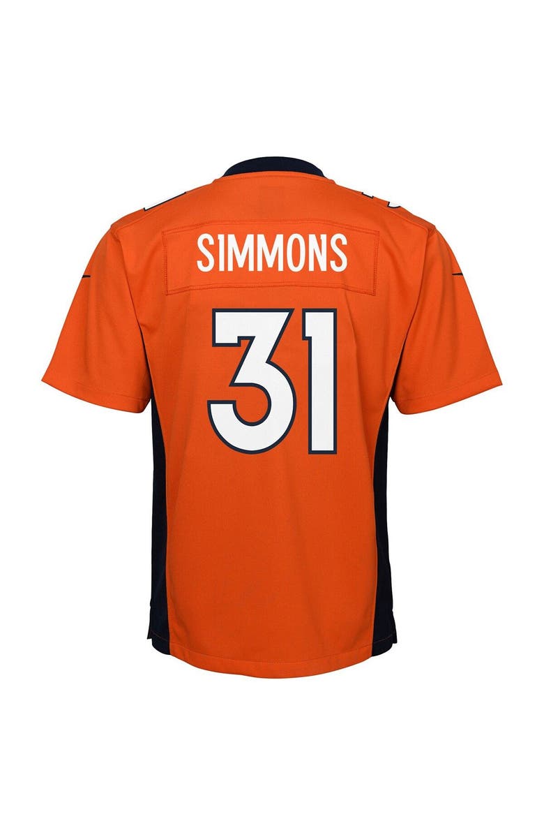 Nike Youth Nike Justin Simmons Orange Denver Broncos Game Jersey, Alternate, color, 