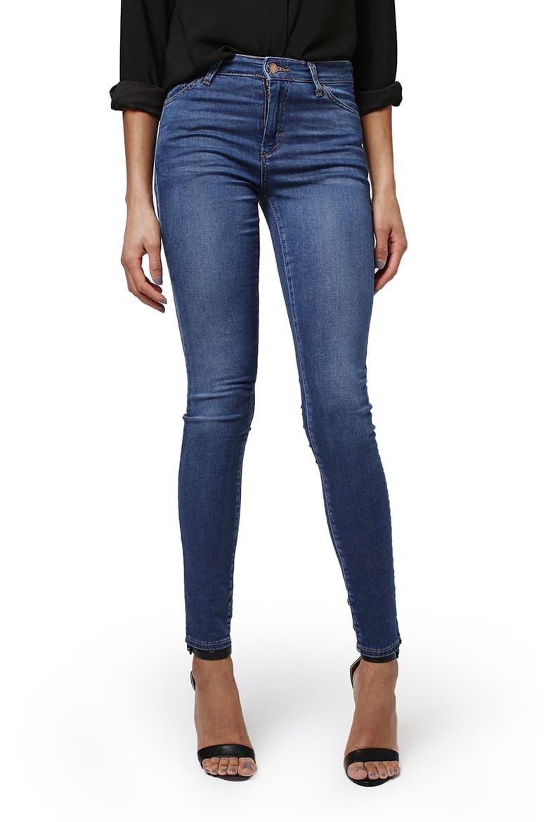 'Leigh' Ankle Skinny Jeans, Main, color, BLUE