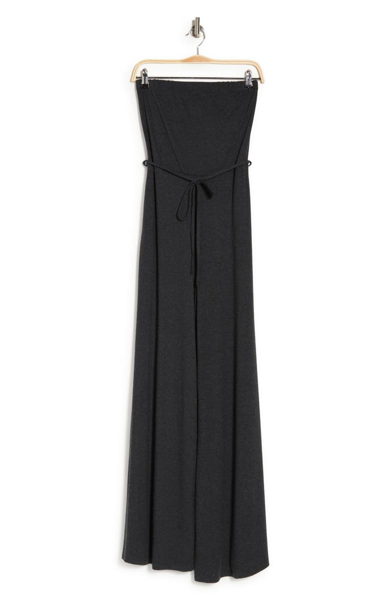 GO COUTURE Strapless Tube Jumpsuit, Alternate, color, Charcoal