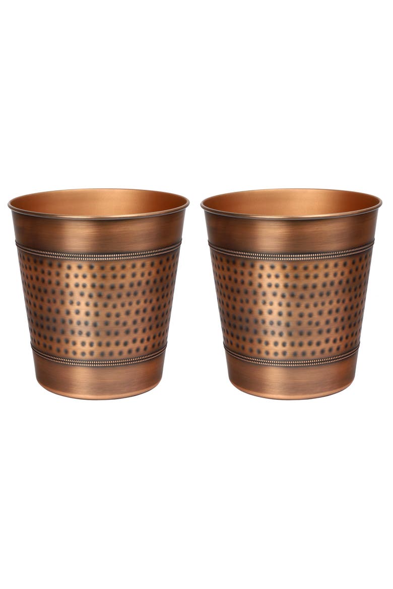 Riley Modern Classic Hammered Steel Accent 2 Gal Waste Bin, Main, color, Antique Copper