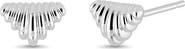 Bony Levy 14k Gold Fluted Chevron Stud Earrings