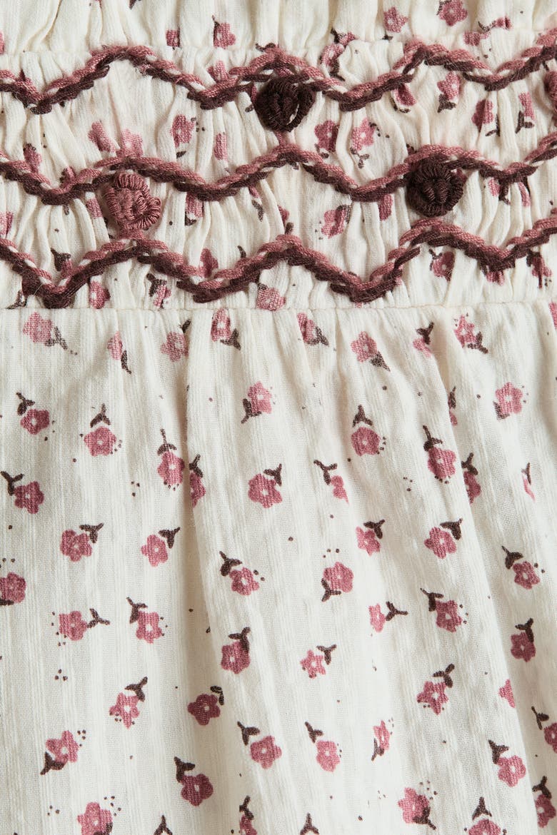 Floral-print Cotton Culottes, Alternate, color, White/floral