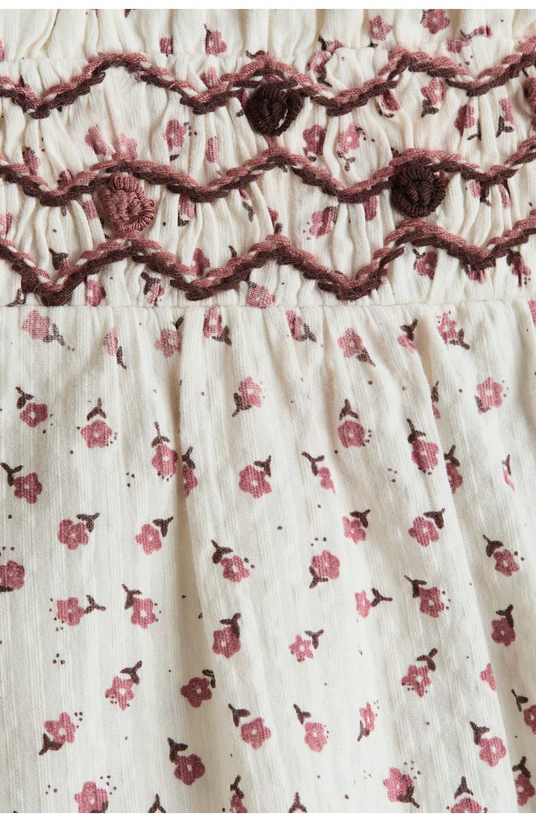 H&M Floral-print Cotton Culottes, Alternate, color, White/Floral
