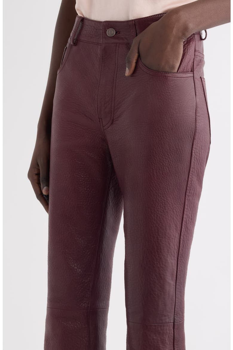 Lambskin Leather Flare Leg Trousers, Alternate, color, 55Y FULL VIOLINE