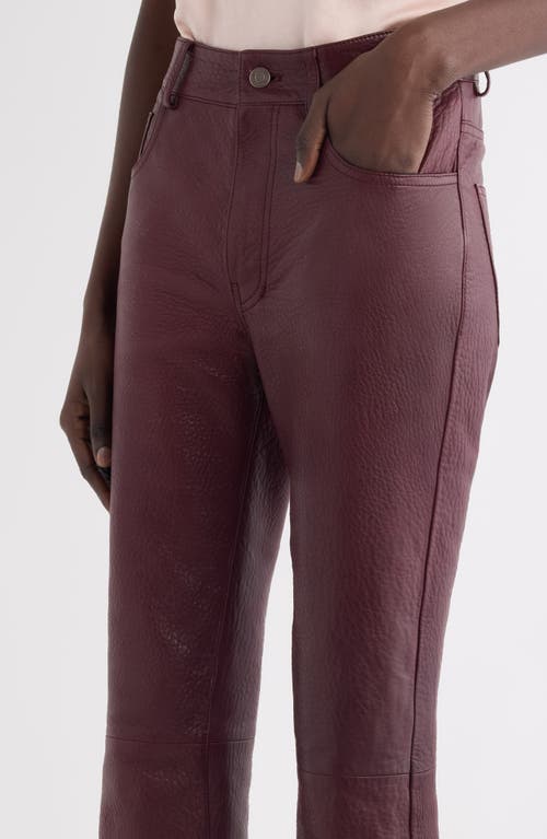 Chloé Lambskin Leather Flare Leg Trousers In Brown