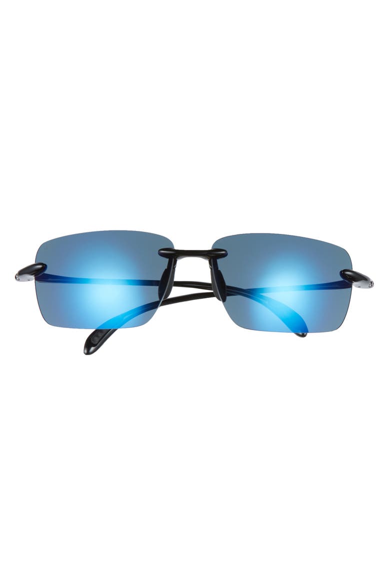 Gulfshore XL 66mm Polarized Sunglasses, Alternate, color, BLACK/ BLUE MIRROR