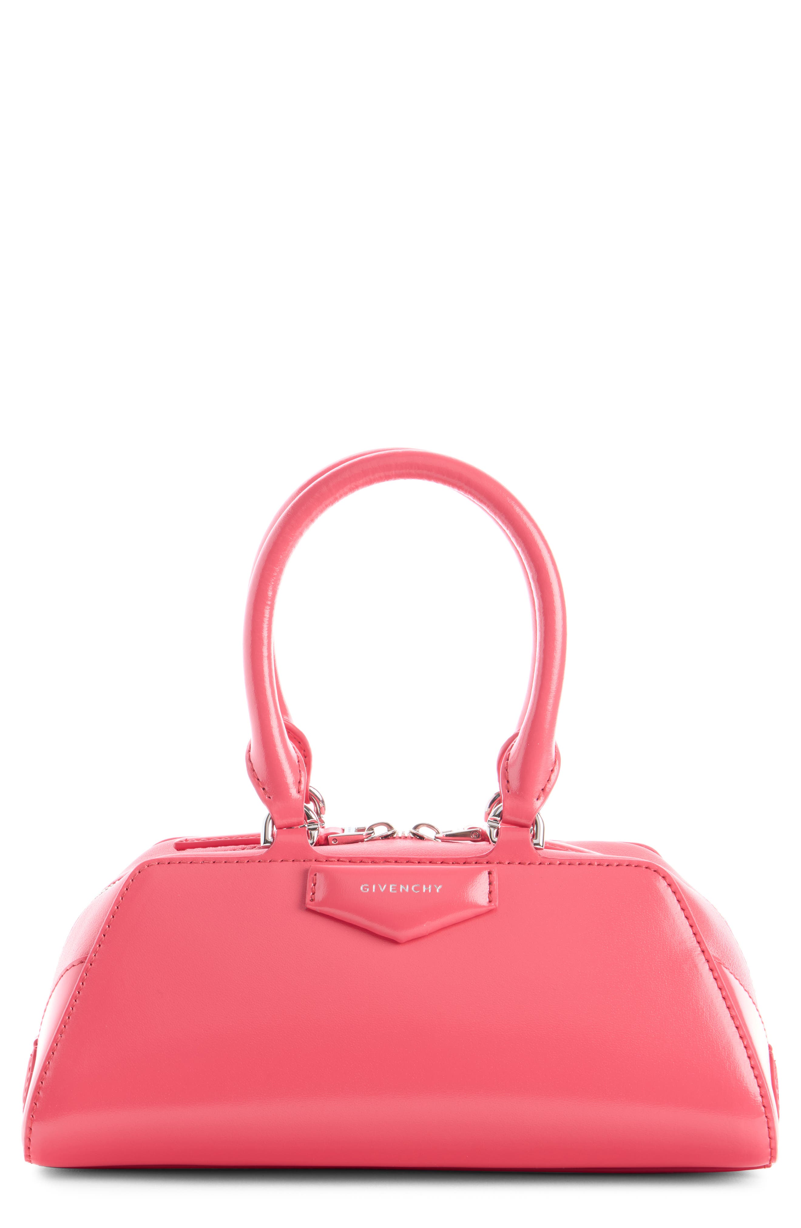 Givenchy Mini Antigona Leather East/West Satchel, Main, color, Bright Peach