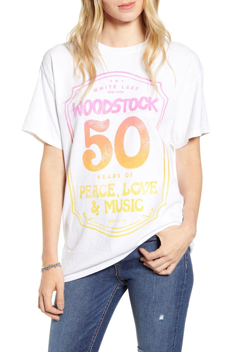 Woodstock Graphic Tee, Main, color, WHITE