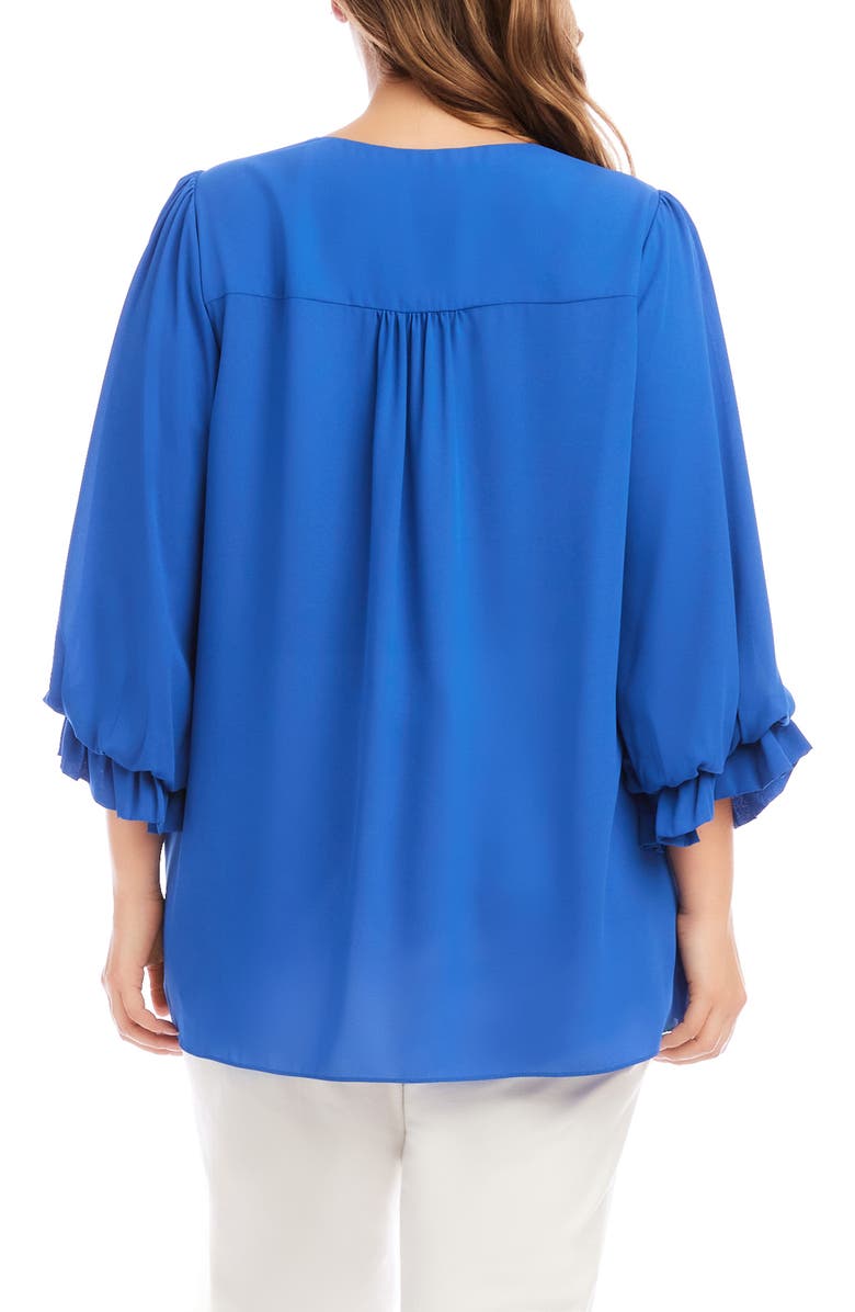 Karen Kane Asymmetric Hem Balloon Sleeve Top, Alternate, color, French Blue
