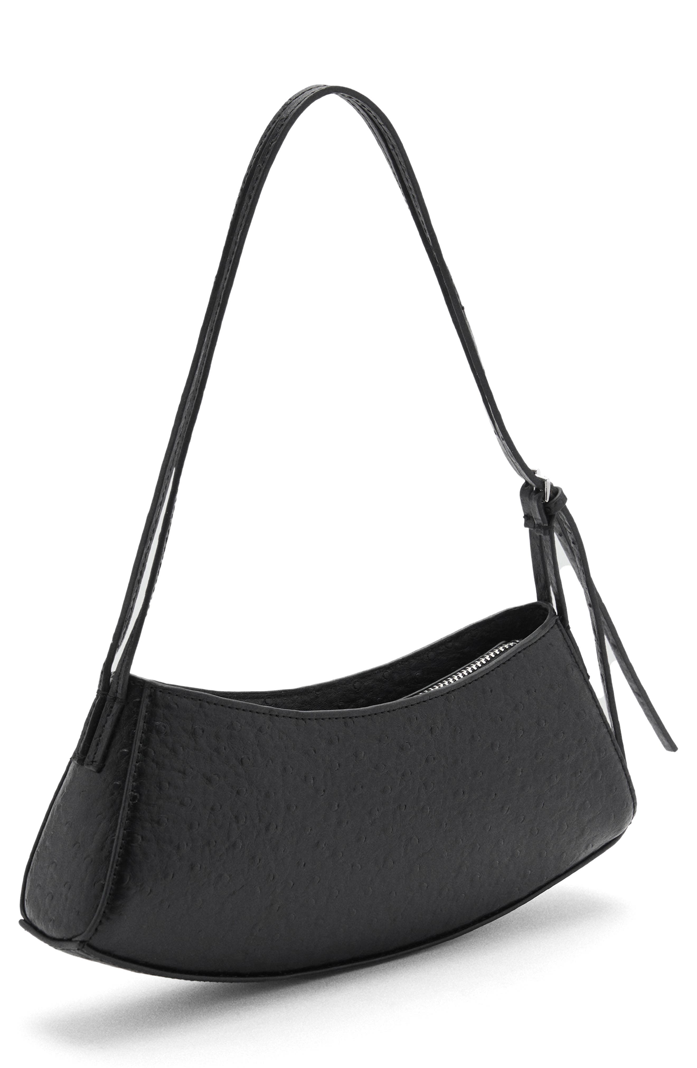 MANGO Oval Textured Faux Leather Shoulder Bag, Alternate, color, 