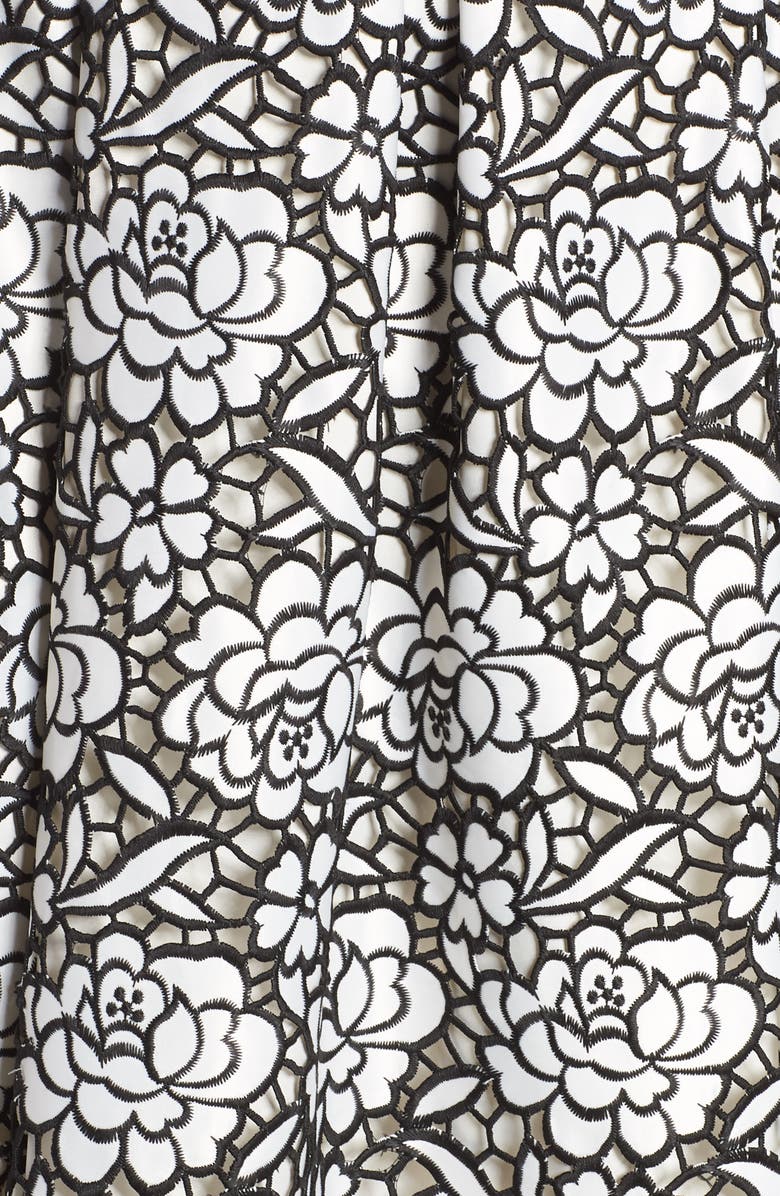 Eliza J Pleated Floral Cutout Appliqué Skirt, Alternate, color, 