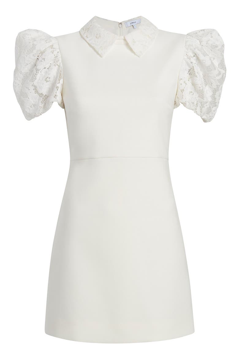 Williams Lace Puff Sleeve Minidress, Alternate, color, WHITE