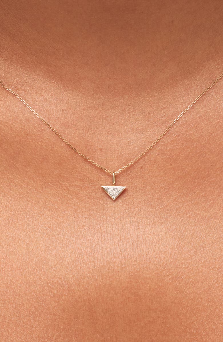 Ana Luisa Solid Yellow Gold - Trillion Diamond Charm Necklace, Alternate, color, Gold