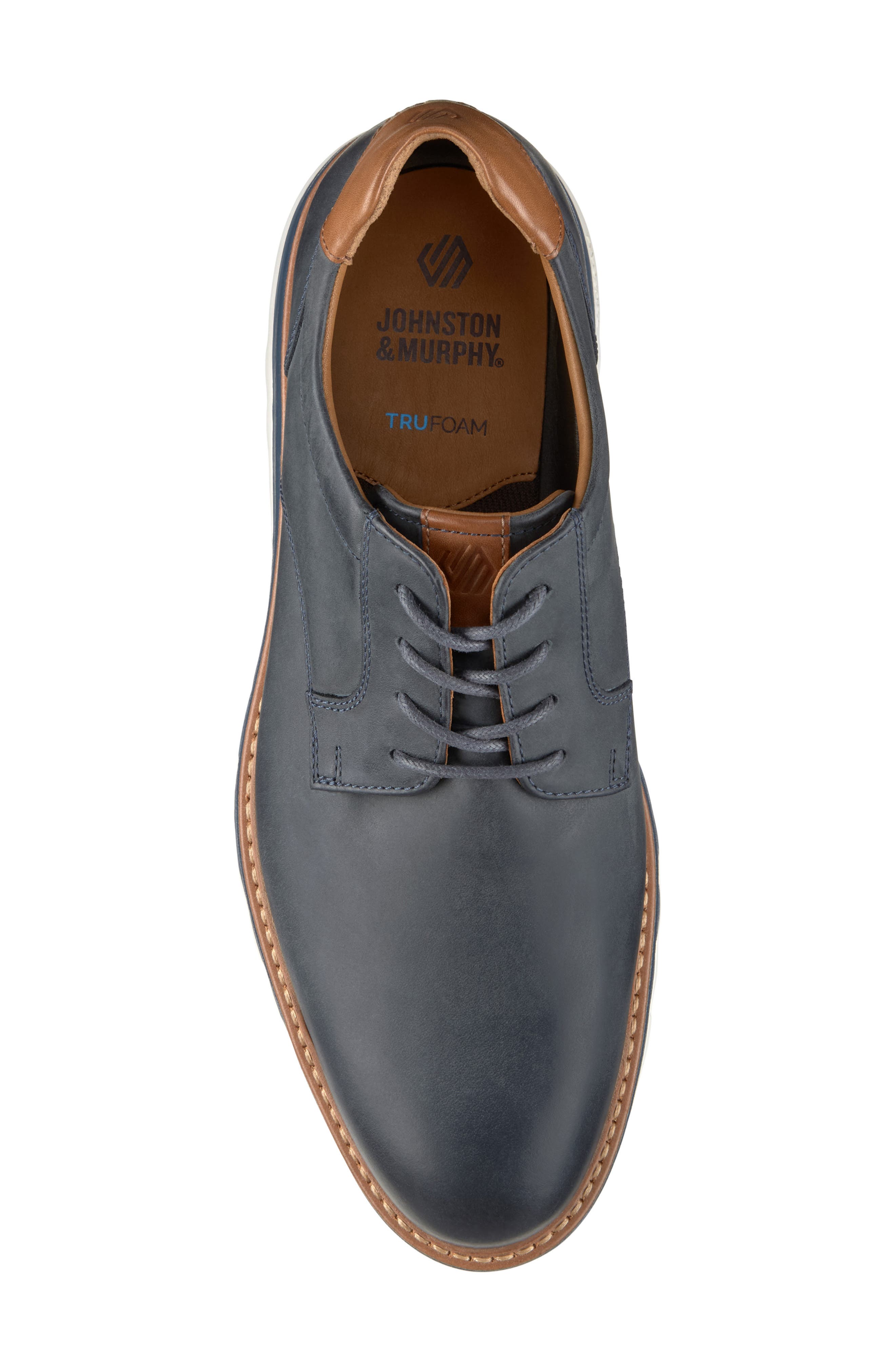 Braxton Plain Toe Derby, Alternate, color, NAVY OILED FULL GRAIN