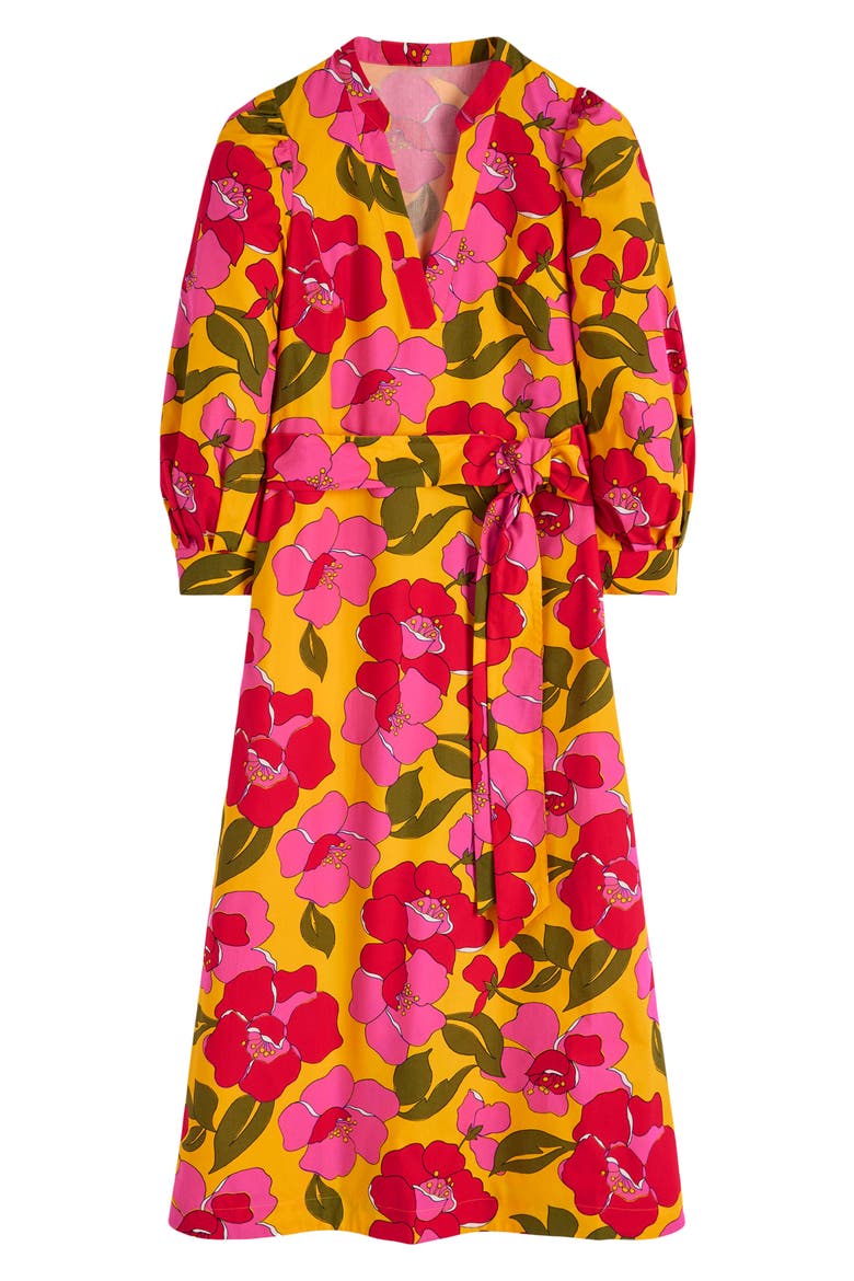 Octavia Floral Cotton Dress, Alternate, color, YELLOW RADIANT BLOOM