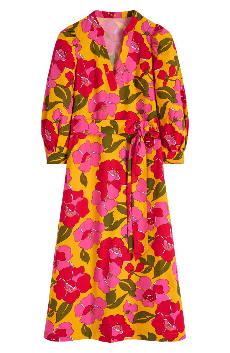 Boden Octavia Floral Cotton Dress, Alternate, color, Yellow Radiant Bloom