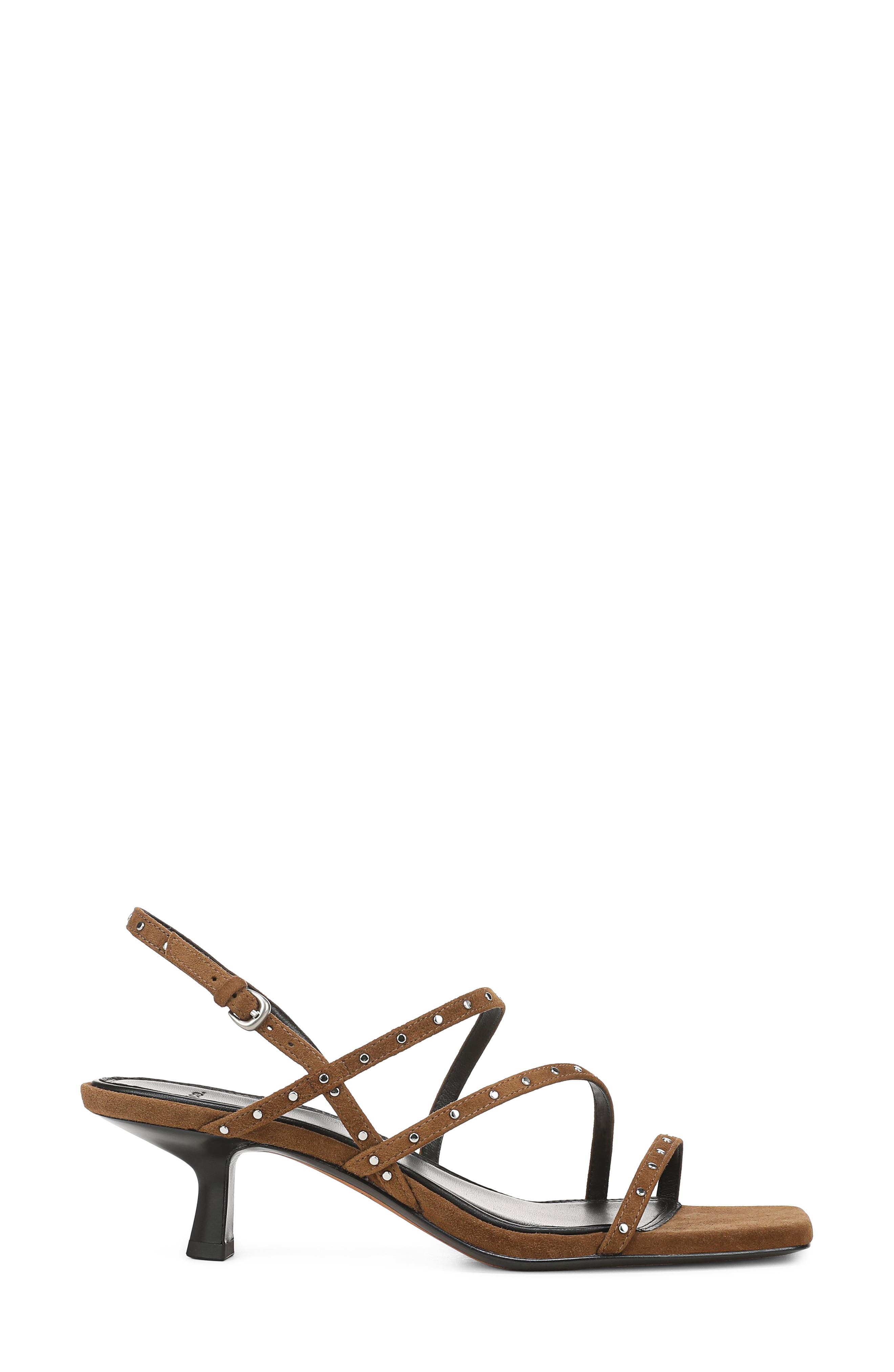 Tania Studded Leather Strappy Sandal, Alternate, color, ELMWOOD