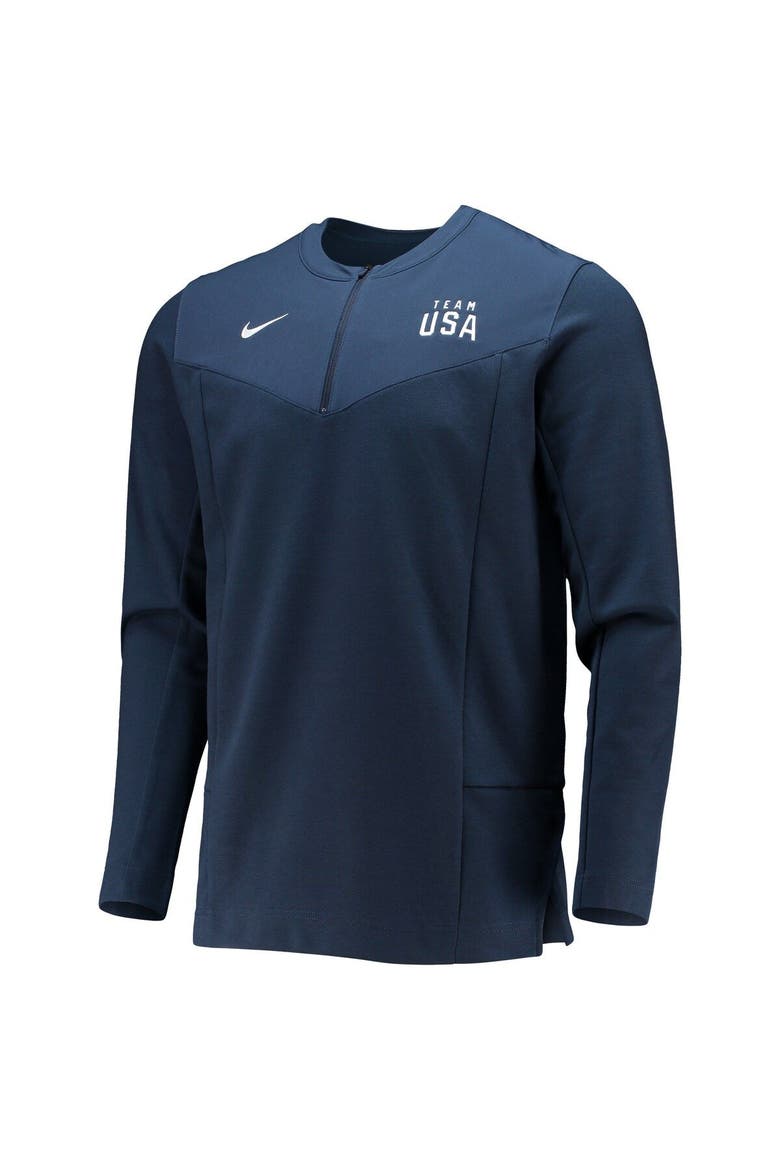 Men's Nike Navy Team USA Half-Zip Performance Jacket, Alternate, color, Navy