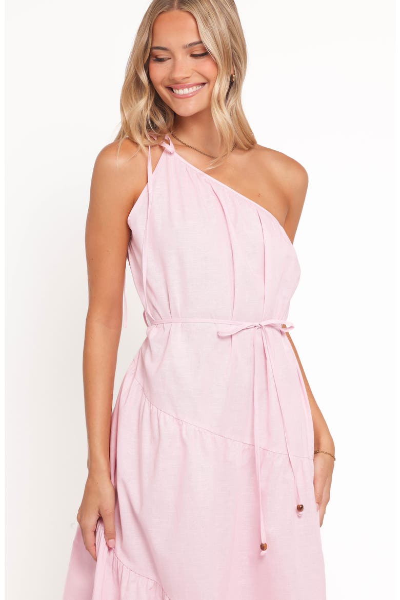 Hilde One-Shoulder Cotton & Linen Maxi Dress, Alternate, color, PINK