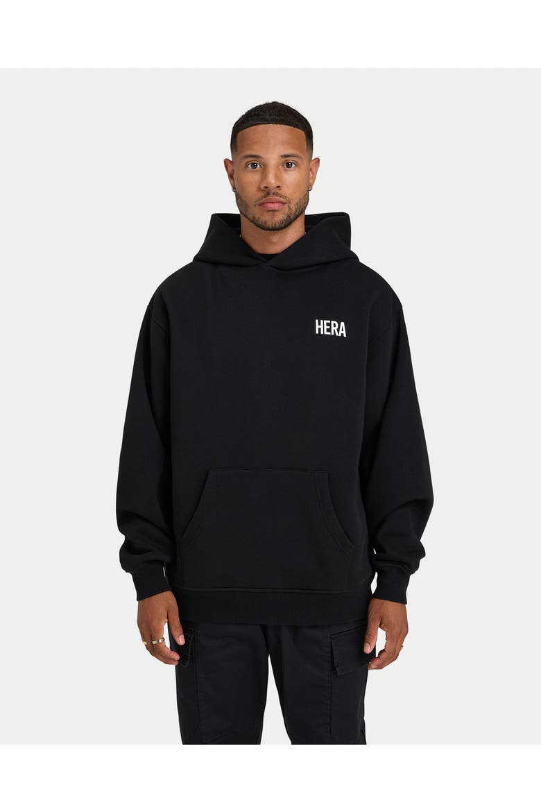 Staple Long Sleeve Oversized Hoodie, Main, color, Black