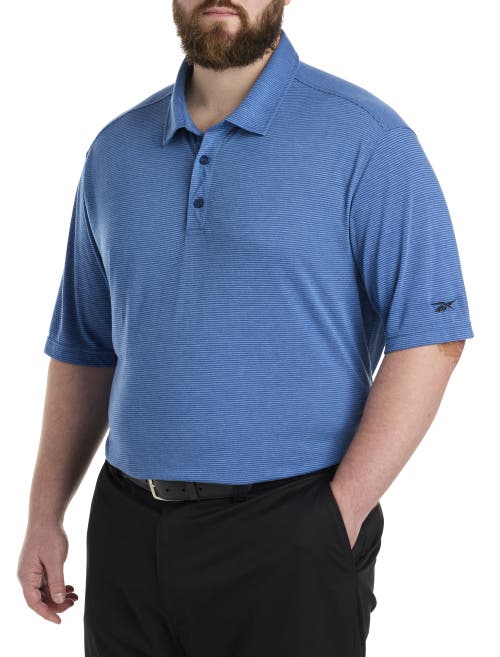 Reebok Big & Tall Performance Classic Stripe Polo Shirt In Twilight Blue