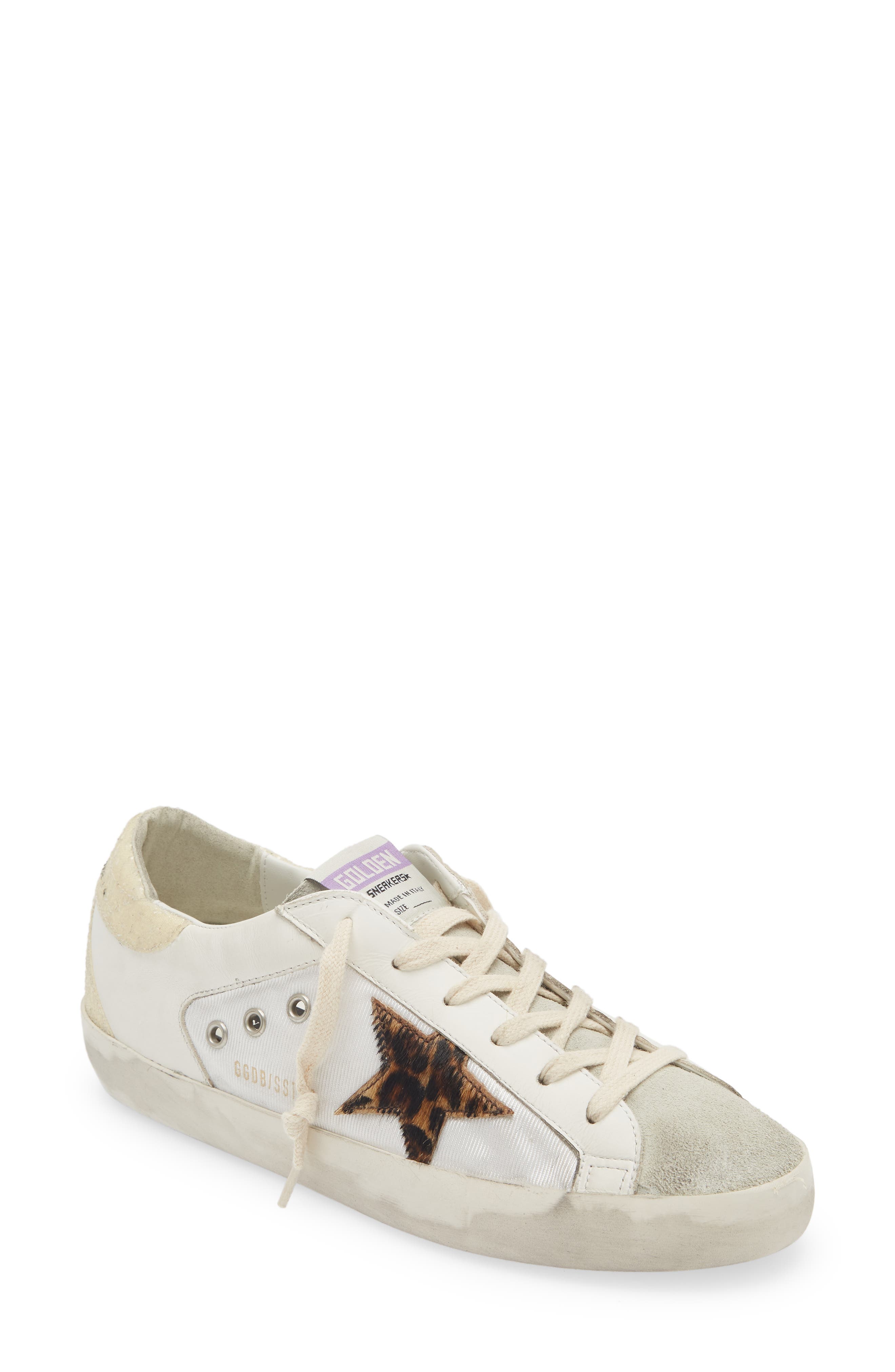 Golden Goose Super-Star Genuine Calf Hair Sneaker, Main, color, Ivory/ Leopard Calf Hair