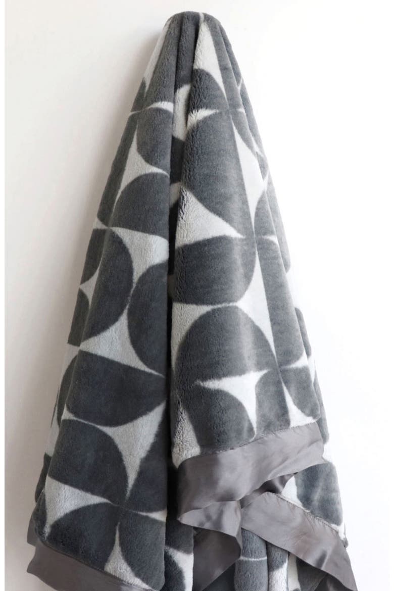 Half Moon Print Throw Blanket, Alternate, color, CHARCOAL