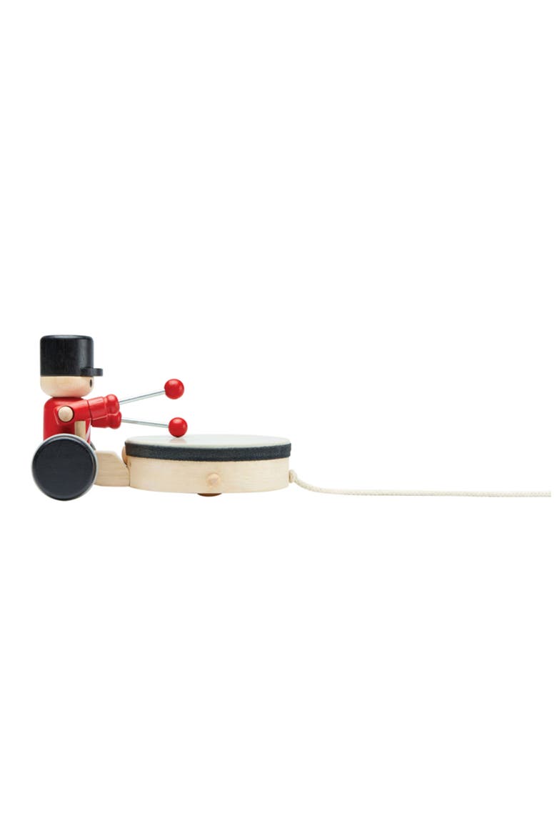 Drummer Pull Along Toy, Alternate, color, RED