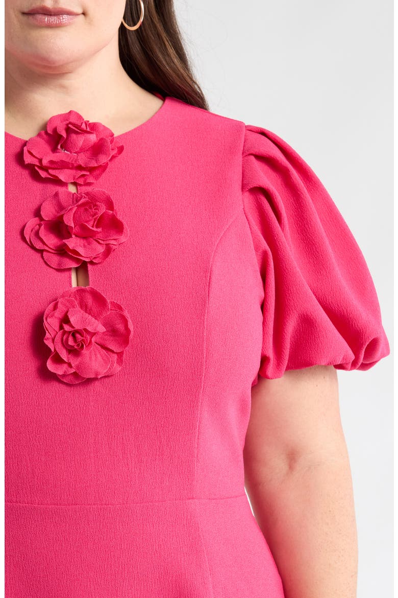 Zemira Rosette Bubble Sleeve Minidress, Alternate, color, FUCHSIA